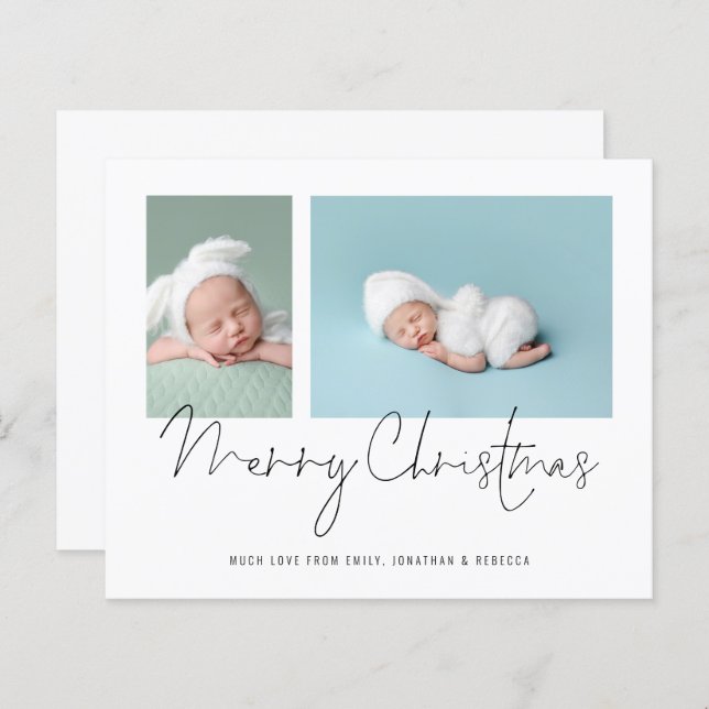 Budget 2 Photo Collage Baby First Christmas (Front/Back)