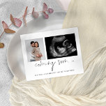 Budget 2 Photo Coming Soon Pregnancy Announcement<br><div class="desc">PLEASE NOTE : There are two paper options to choose from for this size (4.5 x 5.6”) in the Budget range. For this product, I would recommend the semi-gloss which is a 110 gsm card stock, similar in thickness to a postcard. The Satin option is a much thinner paper 80gsm....</div>