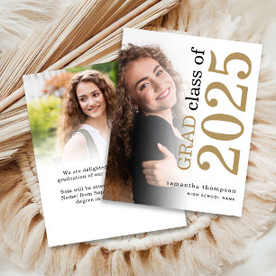 Budget 2 photo Gold Black White 2024 Grad Announce