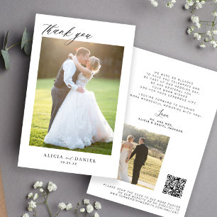 Budget 2 photo script QR code wedding thank you