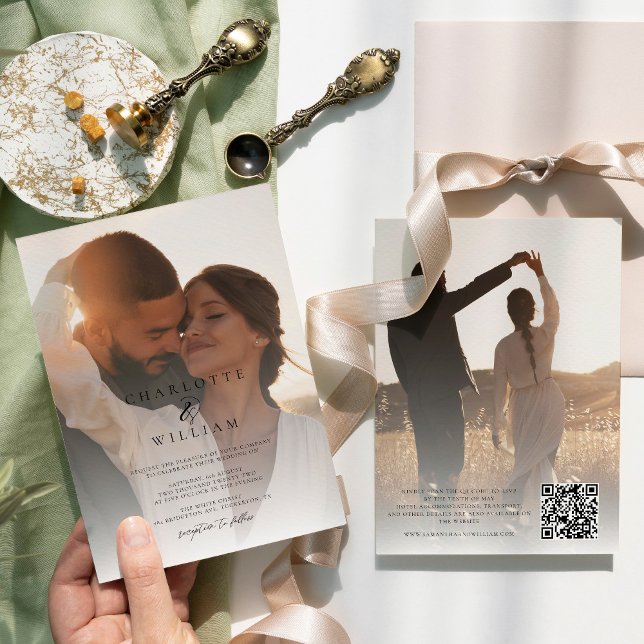 Budget 2 Photo Simple Wedding Invitation (Creator Uploaded)