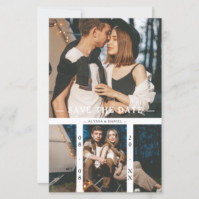 Budget 2 Photos Chic Collage Wedding Minimalist (Front)