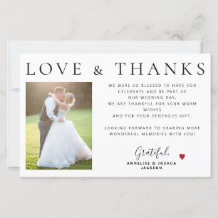Budget 2 photos love and thanks wedding thank you