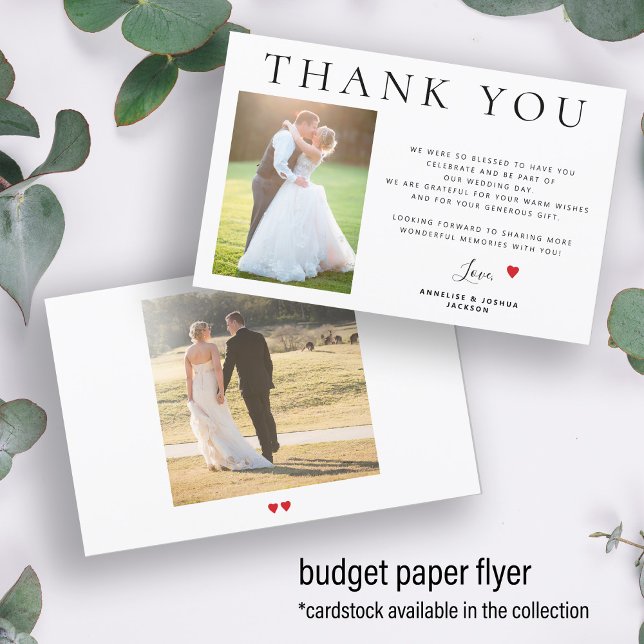 Budget 2 photos simple modern wedding thank you flyer (Creator Uploaded)