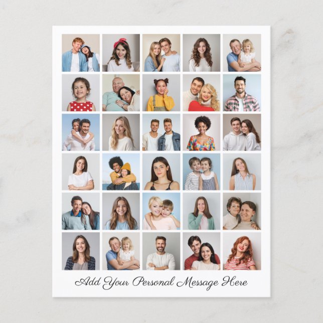 Budget 30 Photo Collage Add Your Greeting Card/ Flyer (Front)