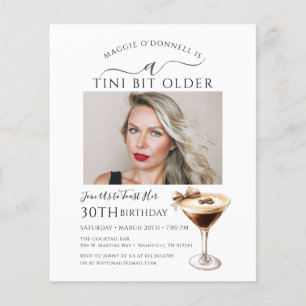 BUDGET 30th Birthday Party Photo Martini Invite