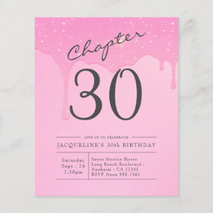 Budget 30th Birthday Pink Grey Invitation Flyer