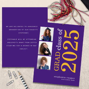 Budget 3 photo 2025 Purple Graduation Announcement
