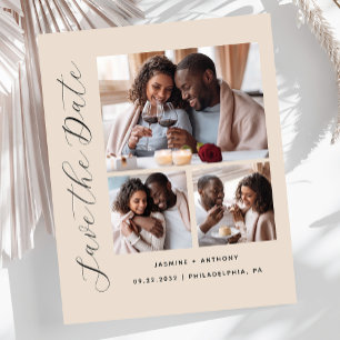Budget 3-Photo Beige Save the Date