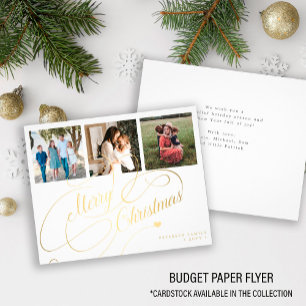 Budget 3 photo collage Christmas Holiday Card