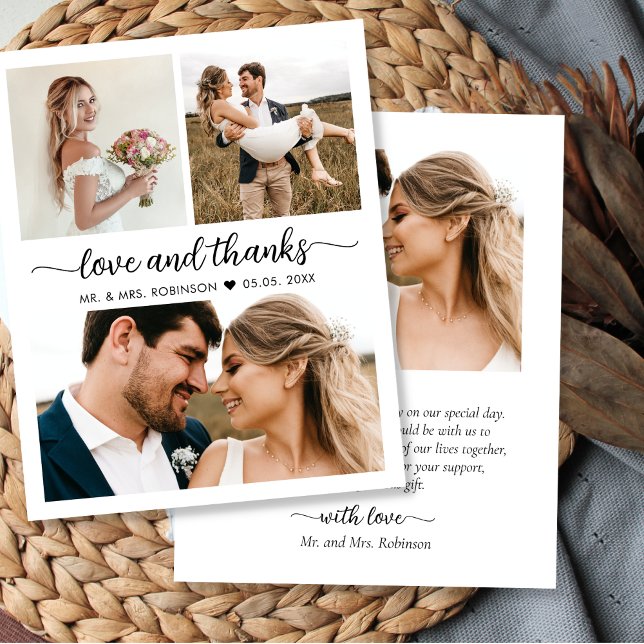 Budget 3 Photo Collage Wedding Thank You Flyer (Creator Uploaded)