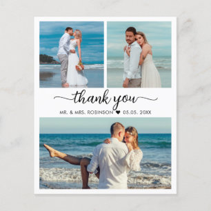Budget 3 Photo Collage Wedding Thank You Script 