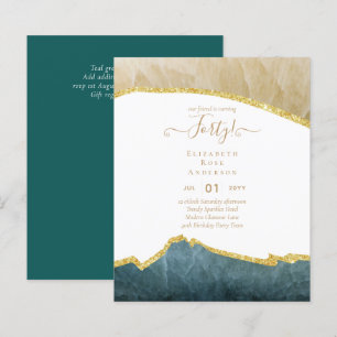 Budget 40th Birthday Glitter Agate Girly Design