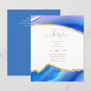 Budget 40th Birthday Glitter Agate Girly Design