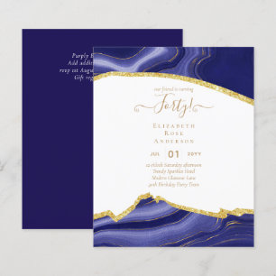 Budget 40th Birthday Glitter Agate Girly Design