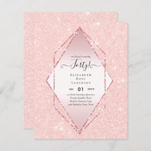 Budget 40th Birthday Glitter Foil Pink Girly