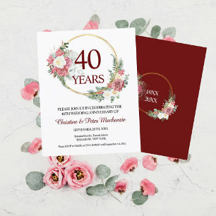 Budget 40th Wedding Ruby Roses Anniversary