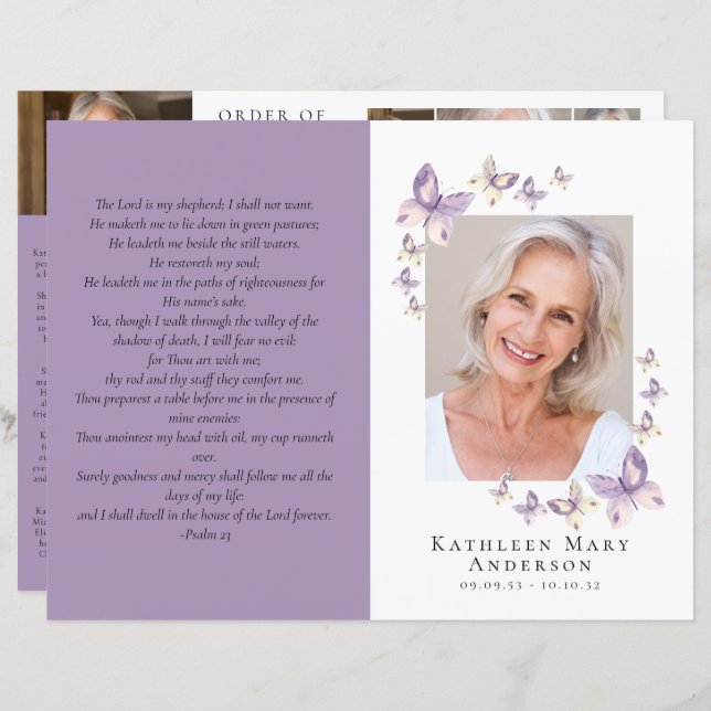 Budget 4-page Minimalist Funeral Program (Front/Back)