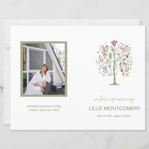 Budget 4-page Tree Floral Funeral Program