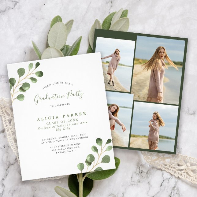 Budget 4 photos graduation party invitation flyer (Creator Uploaded)