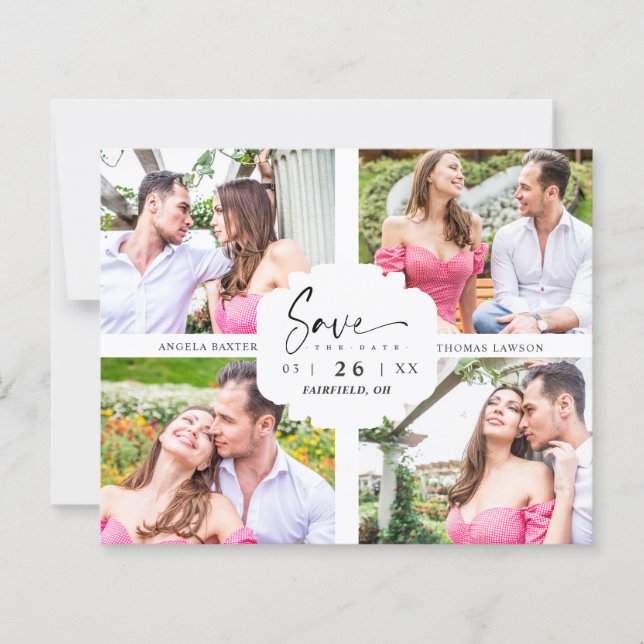 Budget 4 Photos Minimalist Modern Collage Wedding (Front)