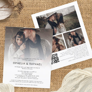 Budget 4 Photos Overlay QR Code Bohemian Wedding