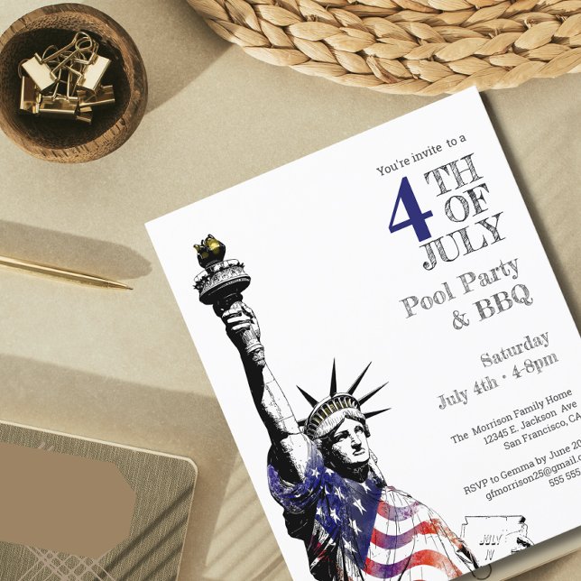 Budget 4th of July Flag  Party Invitation (Creator Uploaded)
