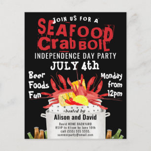 BUDGET 4th of JULY Seafood Boil Party Invitation