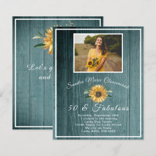 Budget 50 and Fabulous   Sunflower Navy Birthday