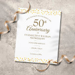 Budget 50th Anniversary Gold Hearts Save the Date<br><div class="desc">Featuring delicate gold hearts confetti. Personalise with your special fifty years golden anniversary save the date information in chic lettering. Designed by Thisisnotme©</div>