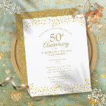 Budget 50th Anniversary Golden Hearts Invitation<br><div class="desc">A stylish budget golden wedding anniversary invitation featuring delicate golden love hearts. Personalise with your special fifty years golden anniversary information in chic gold lettering. Designed by Thisisnotme©</div>