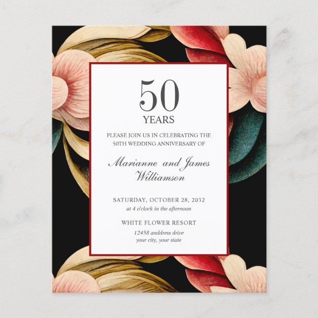 Budget 50th Anniversary VINTAGE FLOWERS (Front)