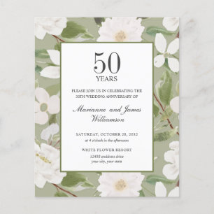 Budget 50th Anniversary White Flowers  green