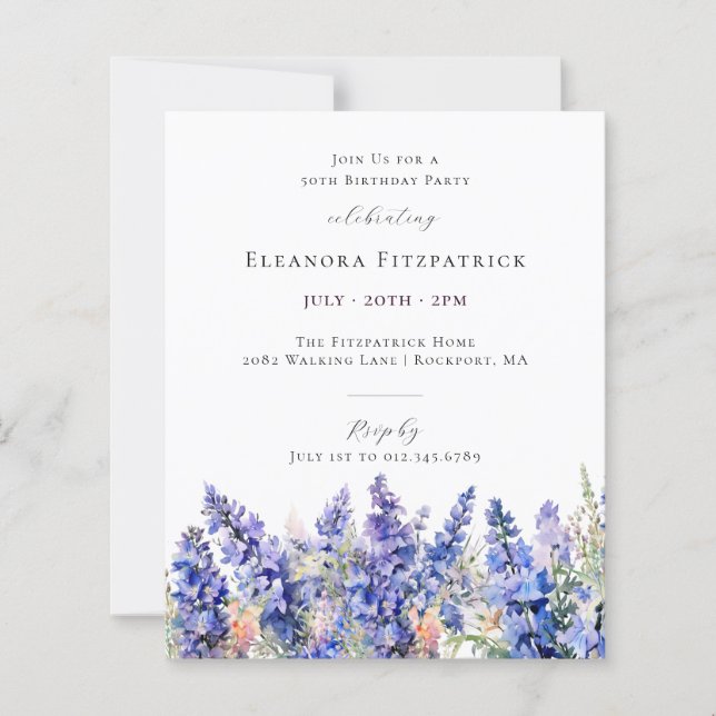 BUDGET 50th Birthday July Birth Month Flower (Front)