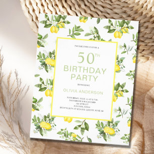 Budget 50th Birthday Lemon Citrus Invitation Flyer