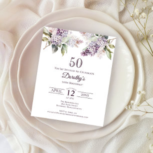 BUDGET 50th Birthday Party Purple Lilac Floral