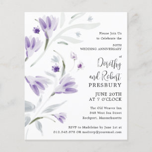 Budget 50th Wedding Anniversary Floral Invitation