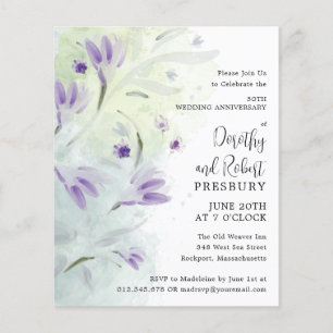 Budget 50th Wedding Anniversary Floral Invitation