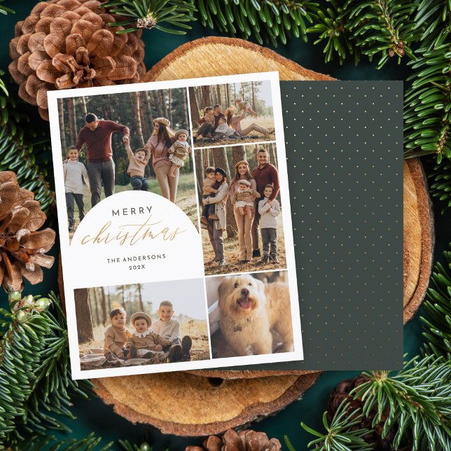 Budget 5 Photo Collage Arch Merry Christmas Photo (Creator Uploaded)