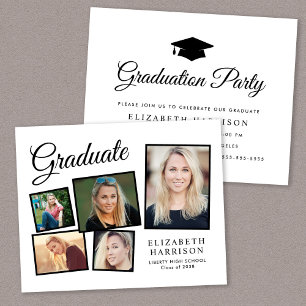Budget 5 Photo Graduation Party Invitation