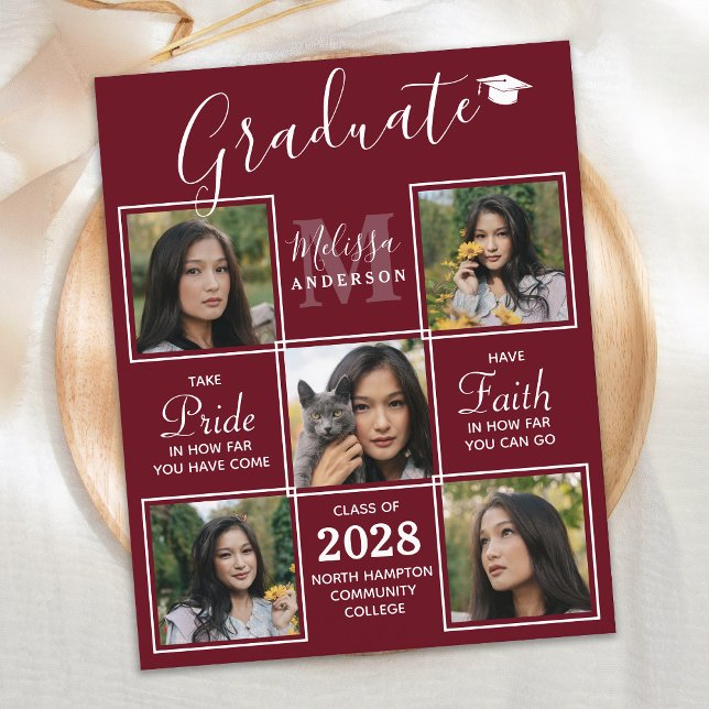 Budget 5 Photo Senior Graduation Party Invitation (Creator Uploaded)