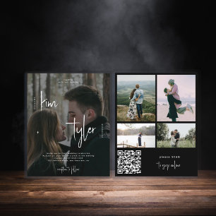 Budget 5 photos QR CODE script wedding Invitation