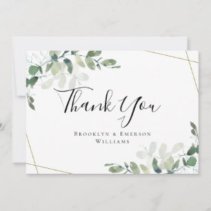 BUDGET 5x7 Eucalyptus Wedding Thank You Card