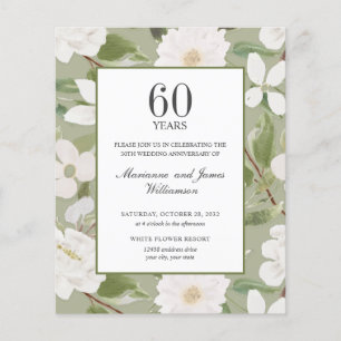 Budget 60th Anniversary White Flowers green