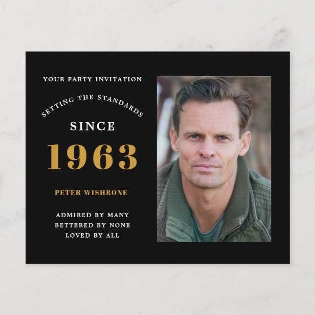 Budget 60th Birthday Invitation 1963 Name Photo Fl Flyer (Front)