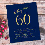 Budget 60th Birthday Invitation Navy Blue Flyer<br><div class="desc">Sophisticated and elegant script birthday invitation. LOW BUDGET INVITATION FLYERS. *** PLEASE NOTE this budget option is a flyer (no envelopes included) hence the low price - The SATIN option is the thicker choice. The design has an additional text template on the rear (yes, added value!) for extra details such...</div>