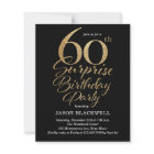 Budget 60th Birthday Party Black & Gold Invitation