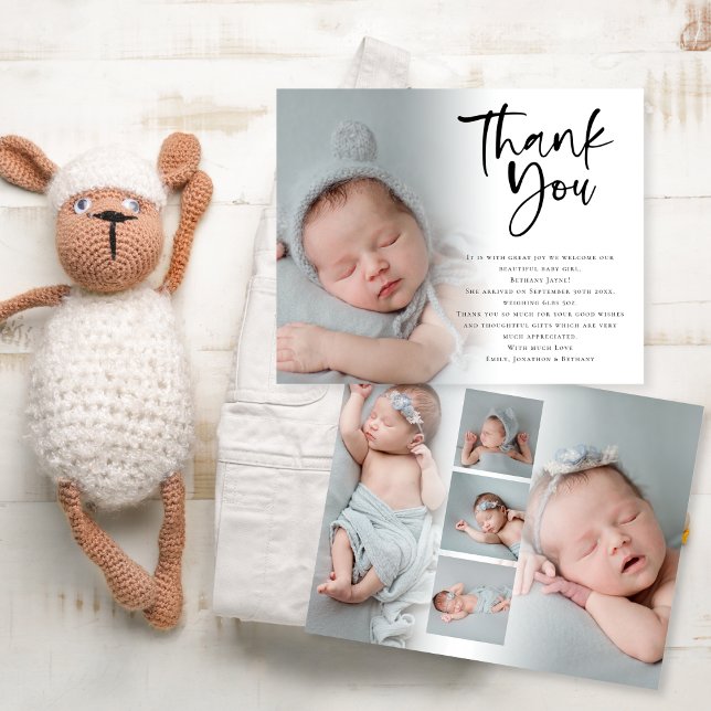 Budget 6 Photo Baby Thank You Birth Announcement (Creator Uploaded)