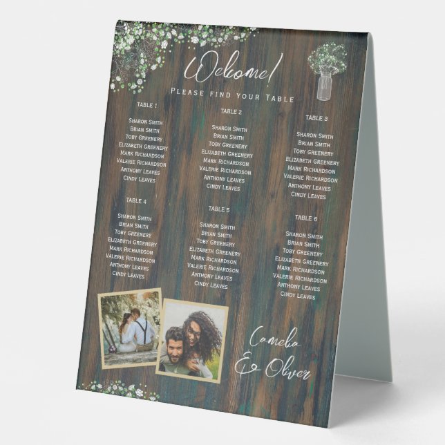 BUDGET 6 Table Rustic Gypsophila PHOTO Seating     (Front)