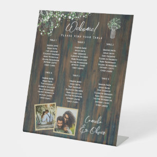 BUDGET 6 Table Rustic Gypsophila PHOTO Seating     Pedestal Sign